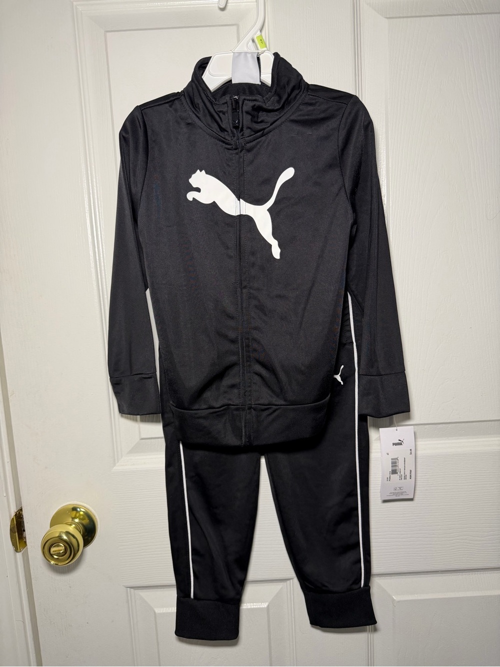 Puma Kids Black and White Sweatpants & Jacket Set